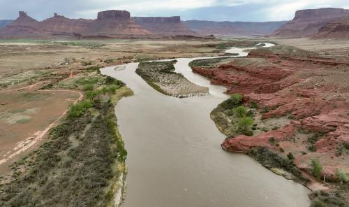 Water flows through the Colorado River Moab Daily in Grand County on Thursday, April 25, 2024. (Kristin Murphy, Deseret News)